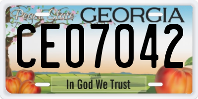GA license plate CEO7042