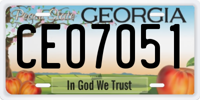 GA license plate CEO7051