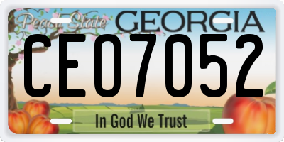 GA license plate CEO7052