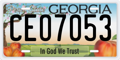 GA license plate CEO7053