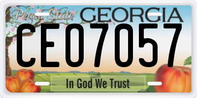 GA license plate CEO7057