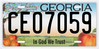 GA license plate CEO7059