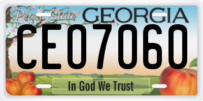 GA license plate CEO7060