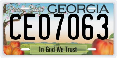 GA license plate CEO7063