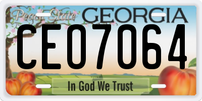 GA license plate CEO7064