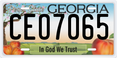 GA license plate CEO7065