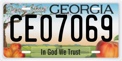 GA license plate CEO7069