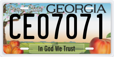 GA license plate CEO7071