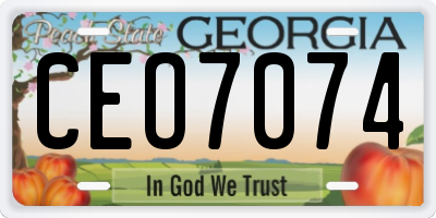GA license plate CEO7074