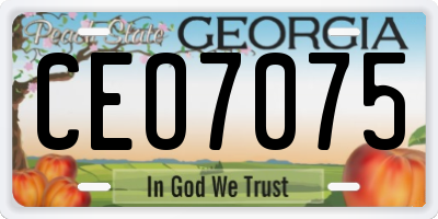 GA license plate CEO7075