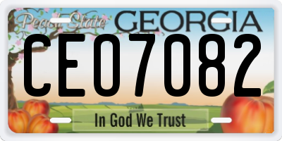 GA license plate CEO7082