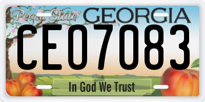 GA license plate CEO7083