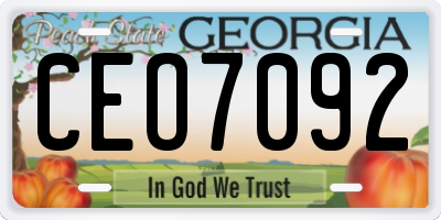GA license plate CEO7092