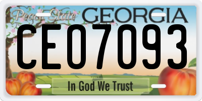 GA license plate CEO7093