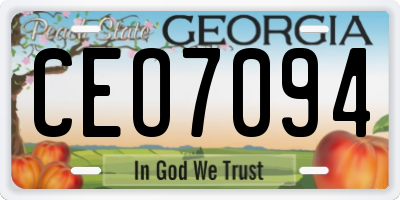 GA license plate CEO7094