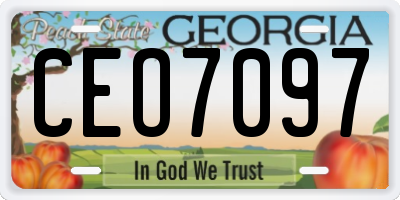 GA license plate CEO7097