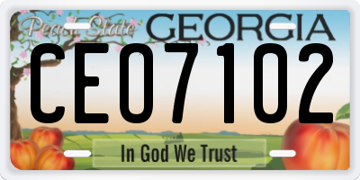 GA license plate CEO7102