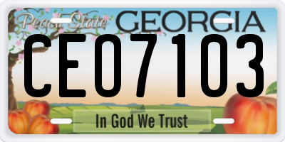 GA license plate CEO7103
