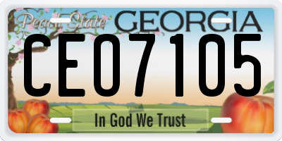 GA license plate CEO7105
