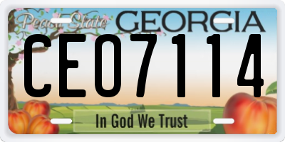 GA license plate CEO7114