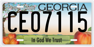 GA license plate CEO7115