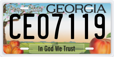 GA license plate CEO7119