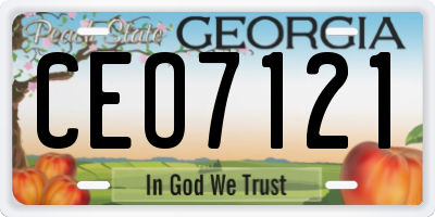 GA license plate CEO7121