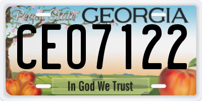 GA license plate CEO7122