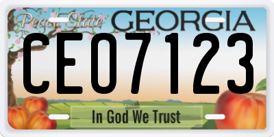 GA license plate CEO7123