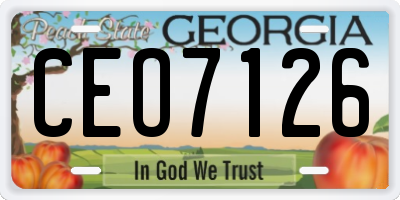 GA license plate CEO7126