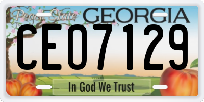 GA license plate CEO7129