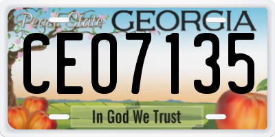 GA license plate CEO7135