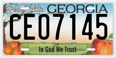 GA license plate CEO7145