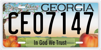 GA license plate CEO7147