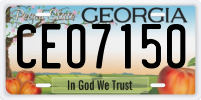 GA license plate CEO7150