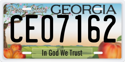 GA license plate CEO7162