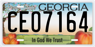 GA license plate CEO7164