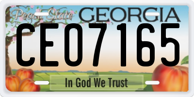 GA license plate CEO7165