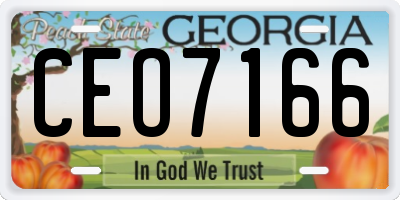GA license plate CEO7166