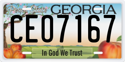 GA license plate CEO7167