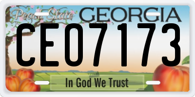 GA license plate CEO7173