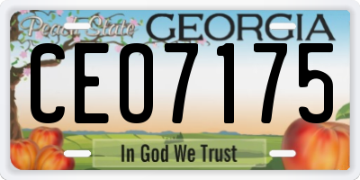 GA license plate CEO7175