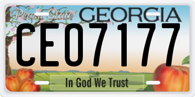 GA license plate CEO7177