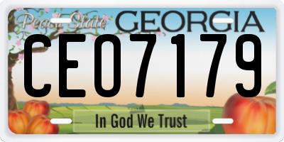 GA license plate CEO7179