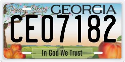 GA license plate CEO7182