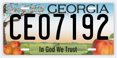 GA license plate CEO7192