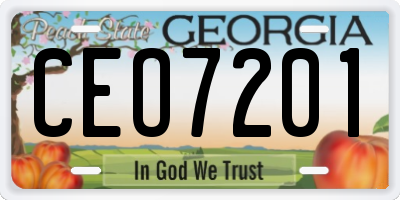 GA license plate CEO7201