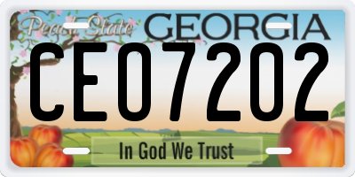 GA license plate CEO7202