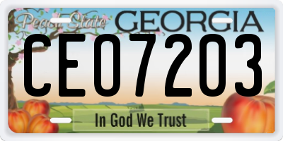 GA license plate CEO7203