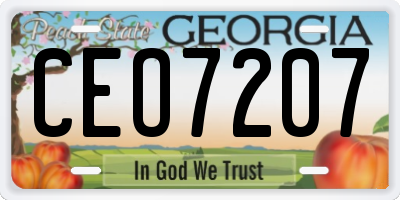 GA license plate CEO7207